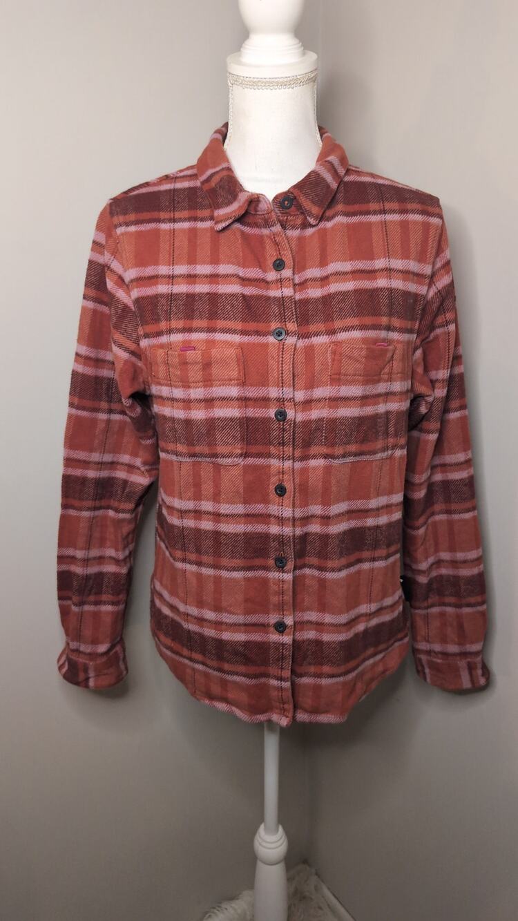 Cotopaxi Mero Organic Flannel Shirt Spice Plaid Small